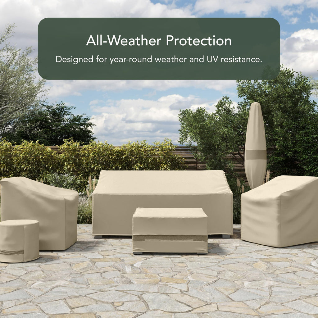 Elite Round Fire Pit Cover, Polyester, 54 Dia x 25H, Khaki