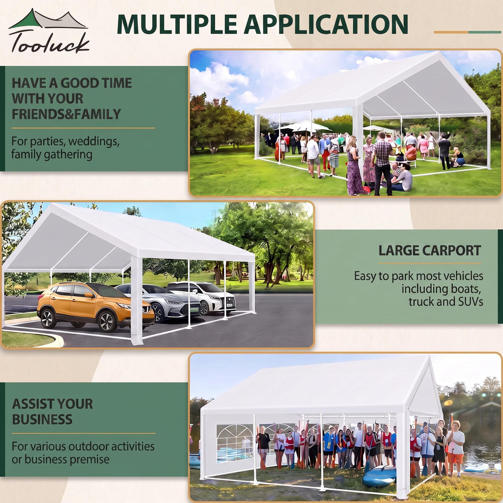20x20ft Party Tent Heavy Duty for Parties Waterproof, Wedding and Event Canopy & Carport, Carpas para Fiestas with