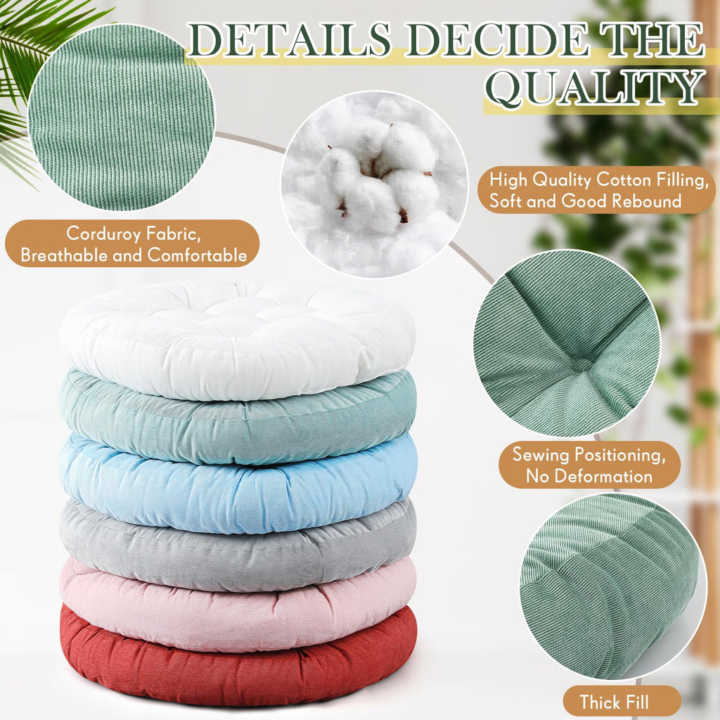 6 Pcs Vivid Color Large Floor Pillow Cushion, Round 22 x 22