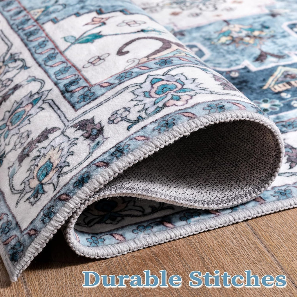 9x12 Washable Non Slip Boho Area Rug