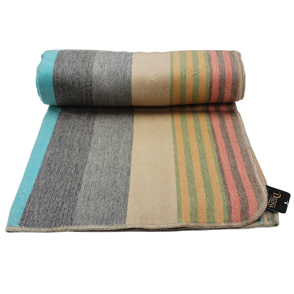 Alpaca Wool Throw Blanket | Super Soft, Lightweight, Breathable and Hypoallergenic | Non-Itchy or Scratchy (Green