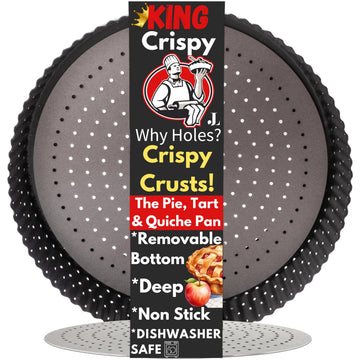 Why Holes For Crispy Crusts King Crispy's Deep Pie, Tart & Quiche Pan 9"x2"
