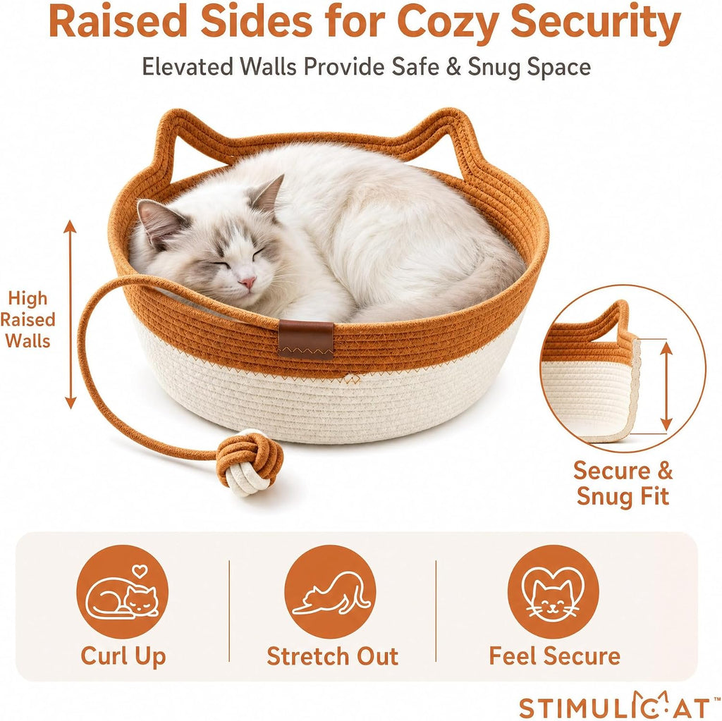 Instinct Basket Cat Bed with Cushion and Hanging Ball Toy