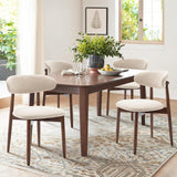 Wooden Dining Chairs Set of 2, Modern Fabric Upholstered Kitchen Side Chairs