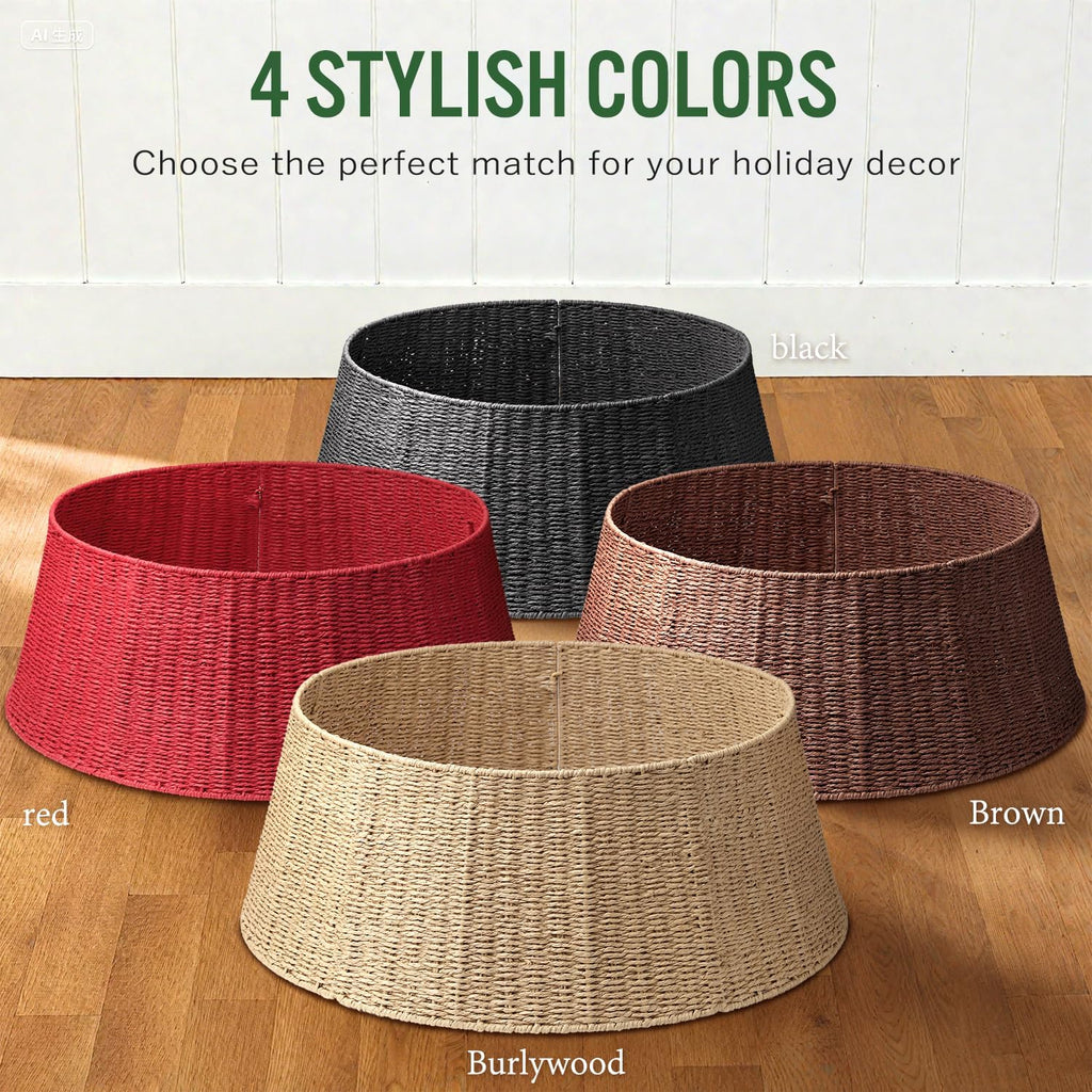 Christmas Tree Collar- 33",Christmas Tree Base Christmas Basket Collar ,for Covering Tree Stand (Brown3, 33 in)