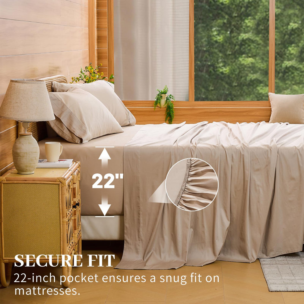 Egyptian Cotton King Sheets, 4Pcs 18-24" Extra Deep Pocket