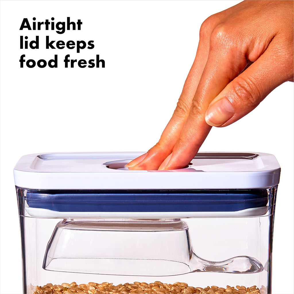Pet POP Container - 6.0 Qt/5.7 L with Half Scoop, Ideal for up to 6.5lbs of Dog Food or 4.5lbs of Cat