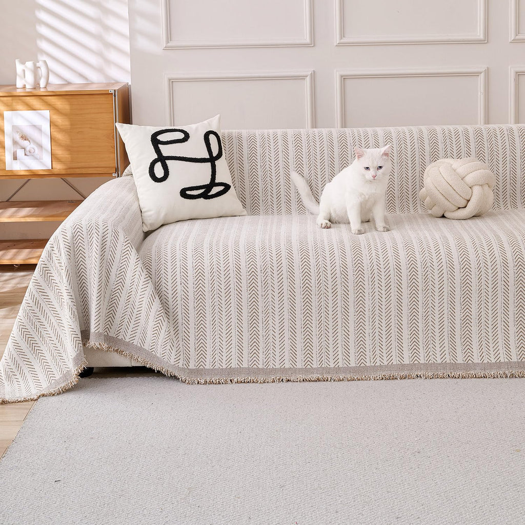 Couch Cover Sheet Blanket, 3-Seat Standard Size Sofa Cushion Slip Covers, L Shape Sectional Furniture Decor