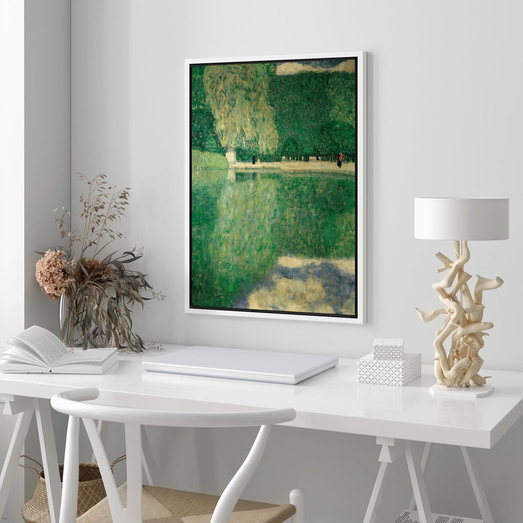 Framed Canvas Print Wall Art The Park at Schonbrunn Palace by Gustav Klimt Nature Wilderness Illustrations Retro