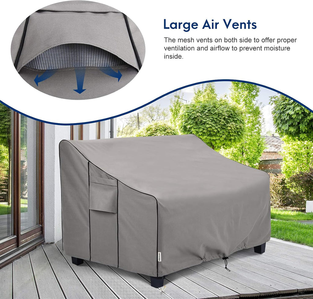 Patio Sofa Cover Waterproof, Heavy Duty, 79x38x35 in, 3-Seater | UV resistant, tear proof, windproof buckle straps