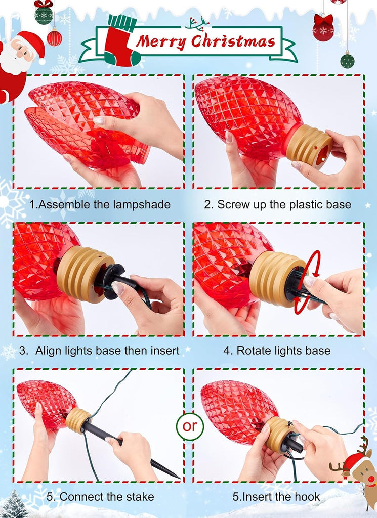 Strawberry Super Jumbo Christmas Lights Outdoor, 11FT 5 LED