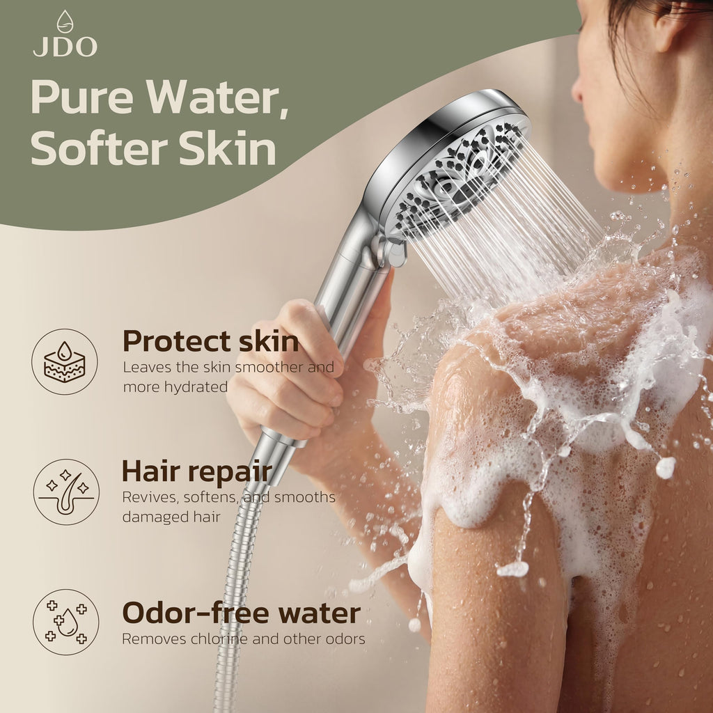 High Pressure Filtered Shower Head with Handheld, Chrome
