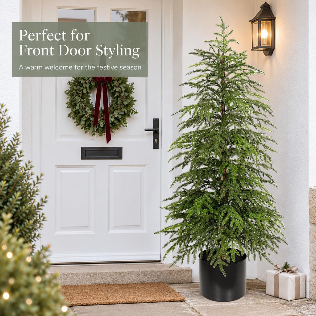 4FT Norfolk Pine Christmas Tree, Soft Touch Potted Artificial Trees