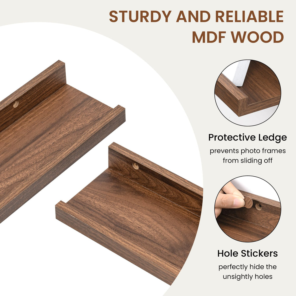 Picture Ledge Shelf, 48 inch Long Floating Shelves for Wall Set of 2, Picture Shelf with Lip for Wall Decor, Living