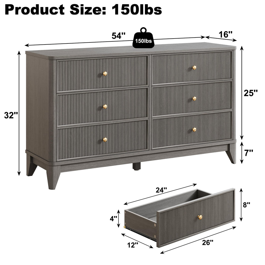 6 Drawers Dresser (Black)