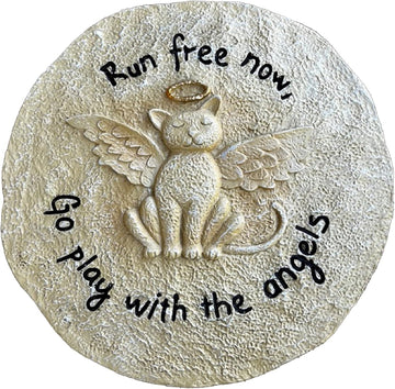 Pet Memorial Stone - Cat or Dog Grave Marker - Durable Waterproof Garden Memorial Stone for Indoor and Outdoor Use