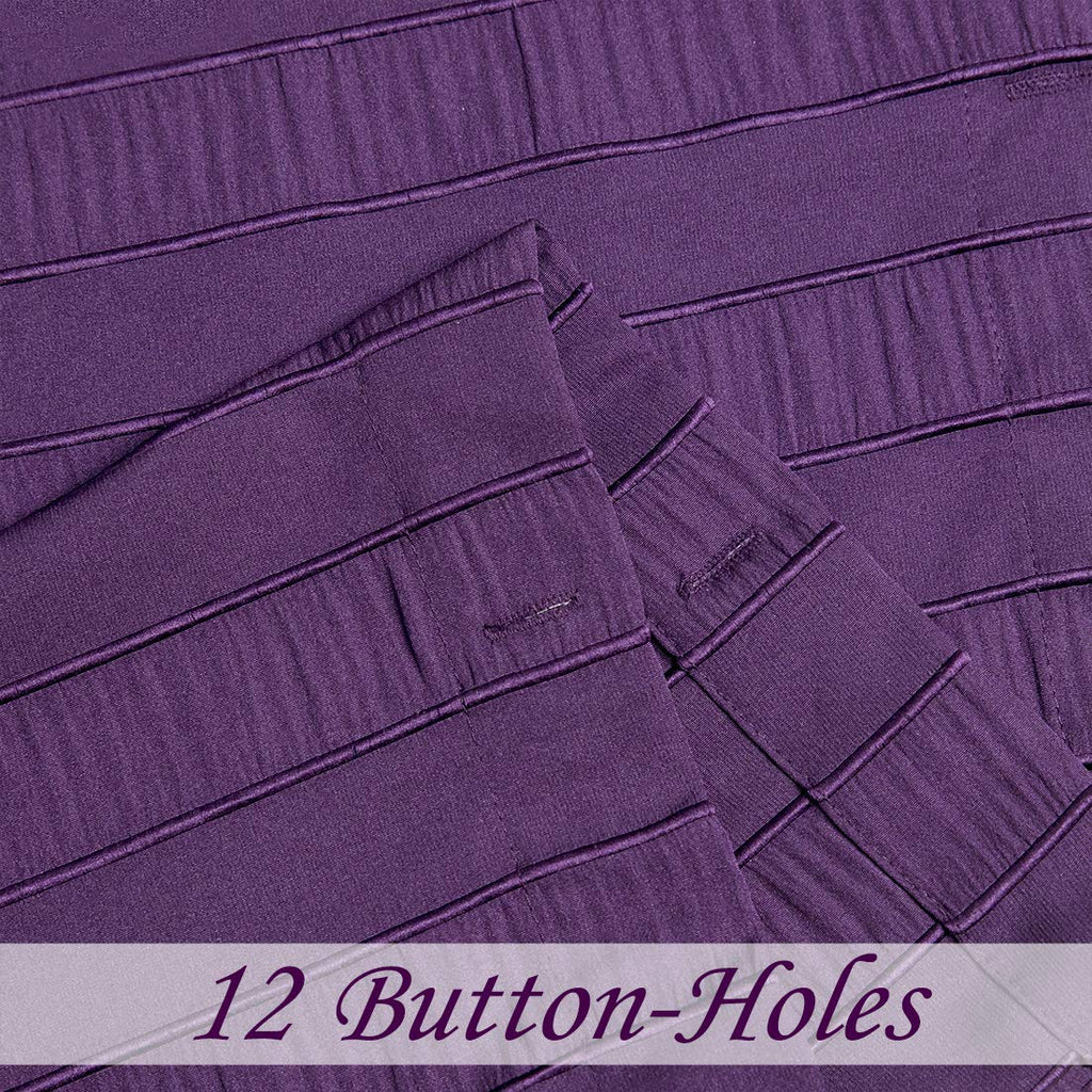 Purple Shower Curtains Gathered Stripe Seersucker Puckered Ruffle Decorative Pattern for Modern Elegant Bathroom Spa