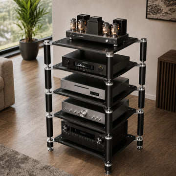 5-Tier HiFi Audio Rack, Audio Component Stand Black