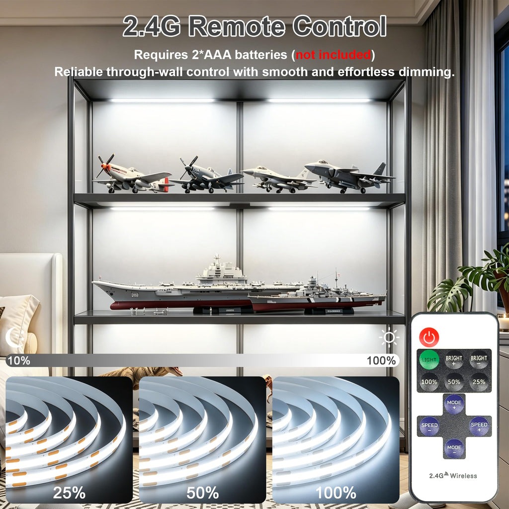 LED Shelf Lights, Under Cabinet Lighting Compatible with Alexa, Dimmable 2700K WIFI Strip Lights for Bookshelf