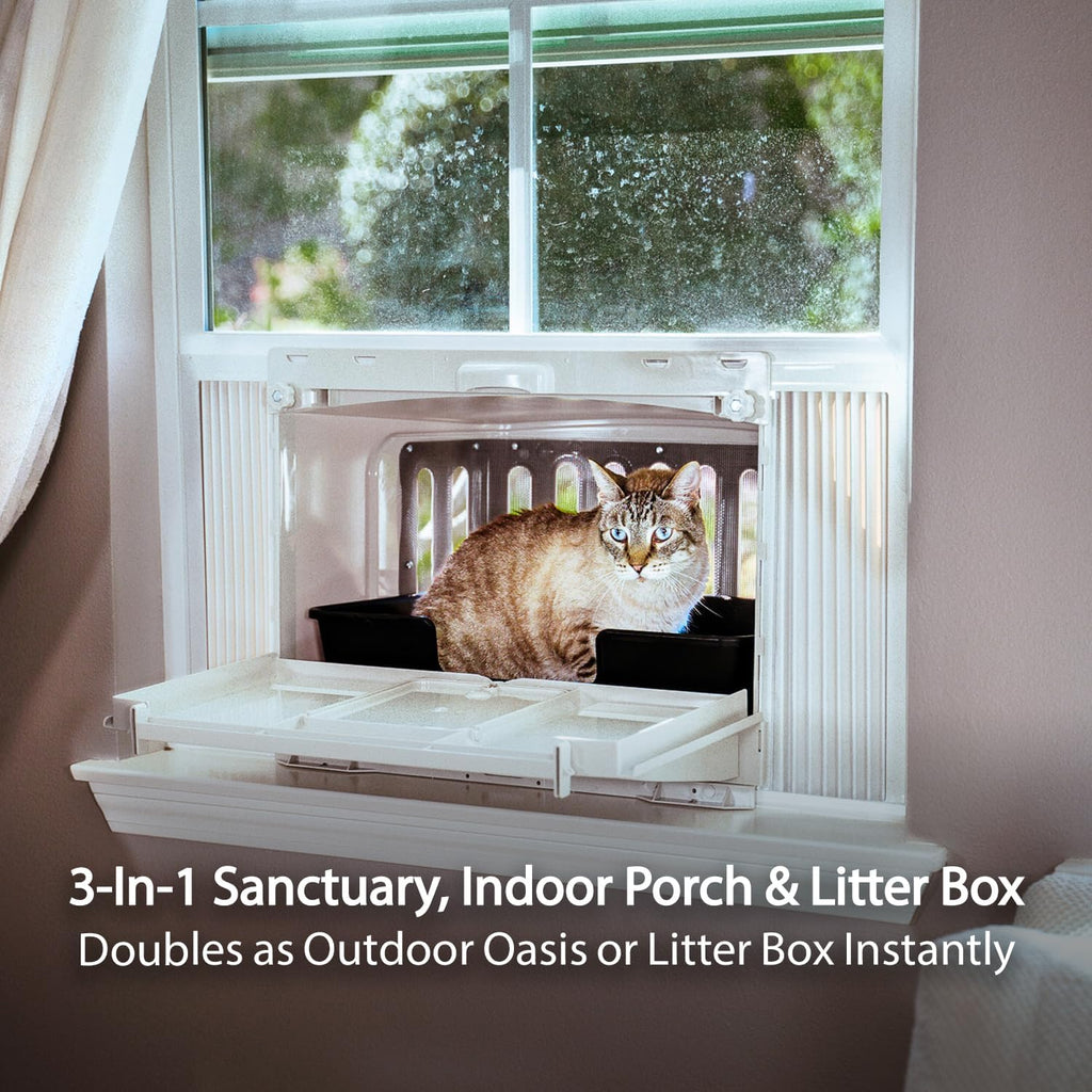 Premier Window Cat Box - Window Catio, Perch, & Freshness System