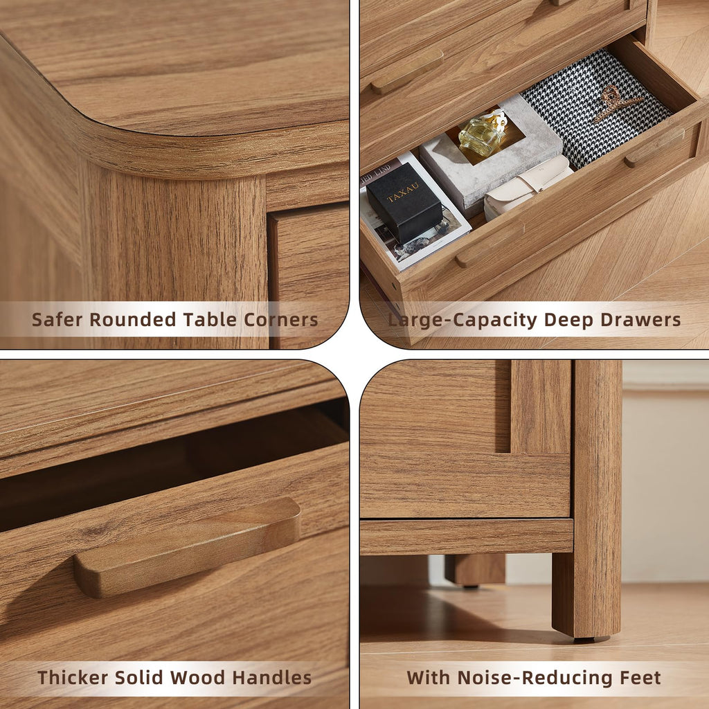 Farmhouse 5 Drawer Dressers, Brown