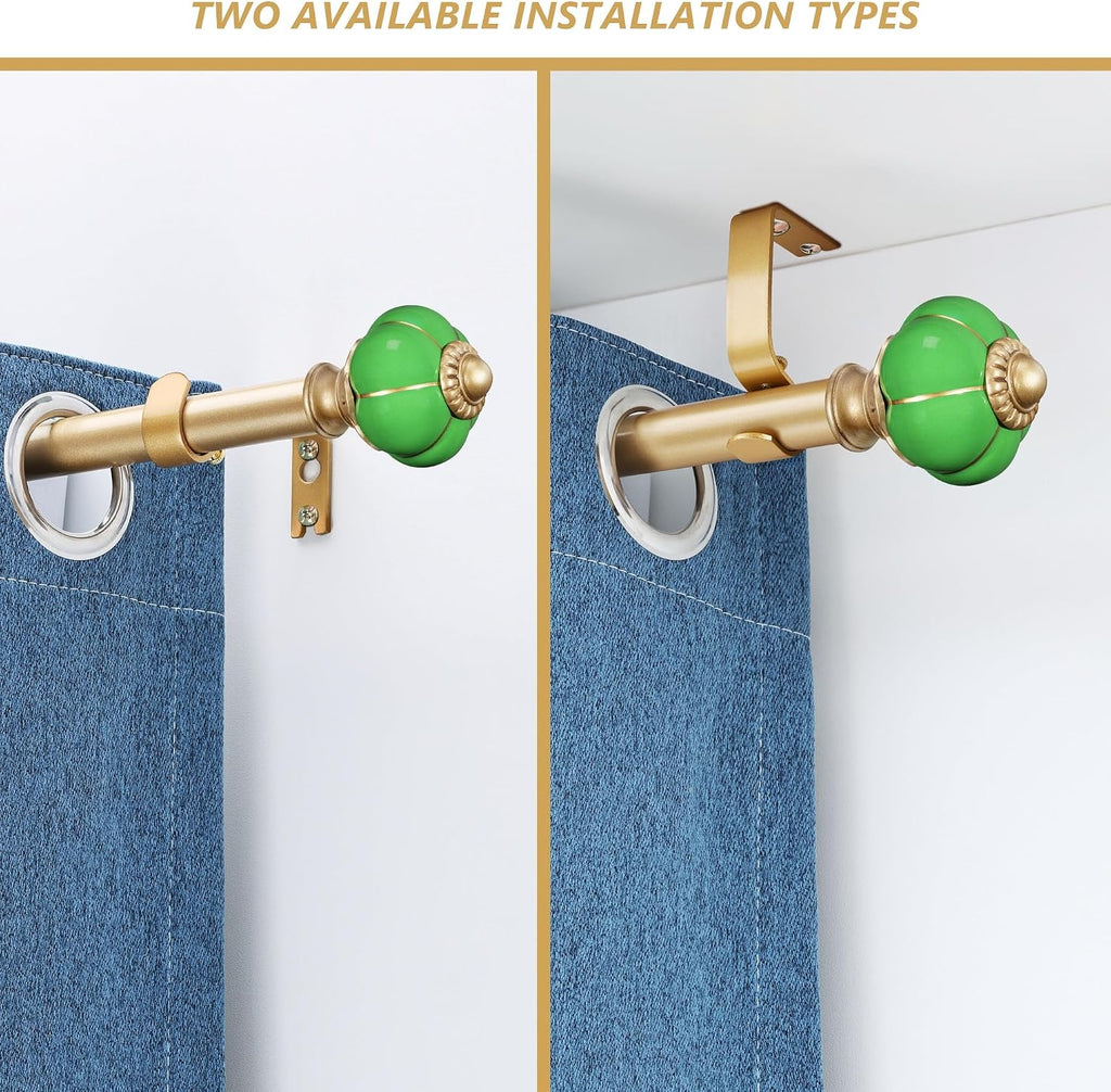 Ceramic Curtain Rods for Windows,1 Inch Adjustable Telescoping Drapery Rod Heavy Duty Window Treatment