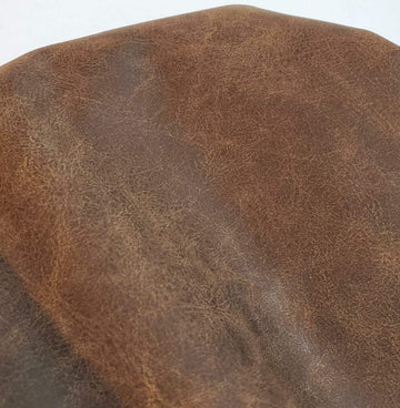 Brown Distressed 24 inch x 54 inch Vegan Faux Leather Fabric Sheet Synthetic Pleather 0.9 mm Soft Smooth Upholstery 9