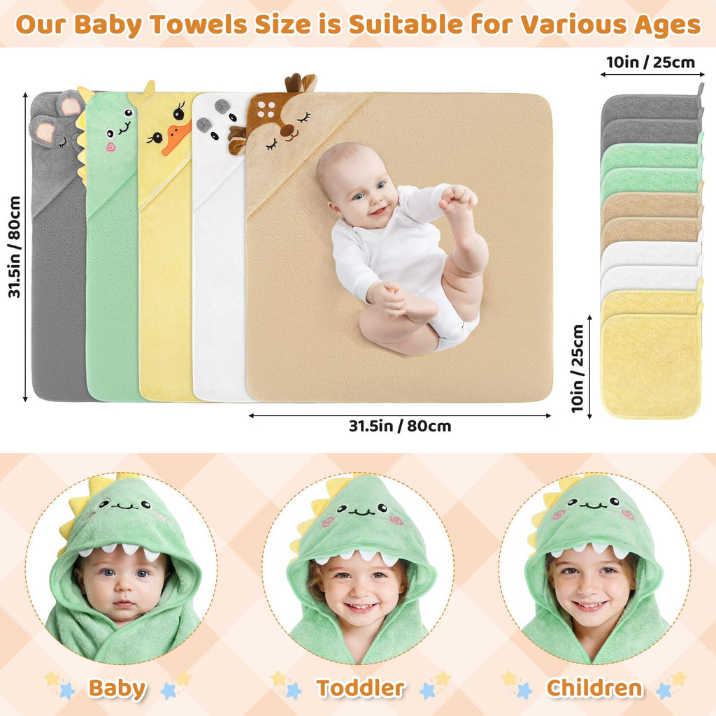 15 PCS Baby Bath Towels Set for Newborn Infant Toddler Essentials