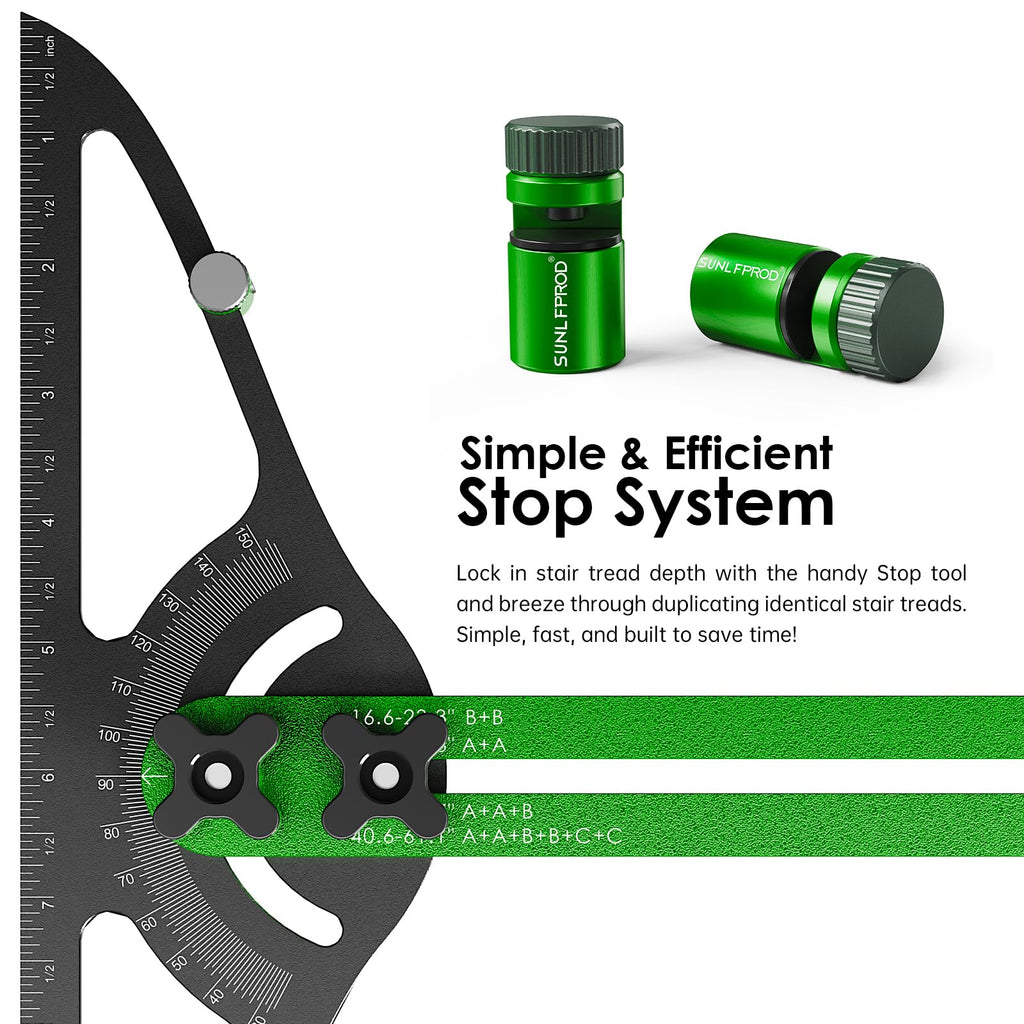 Stair Tread Template Tool - Dual Solid Nut Locking Stair Tread Tool Jig