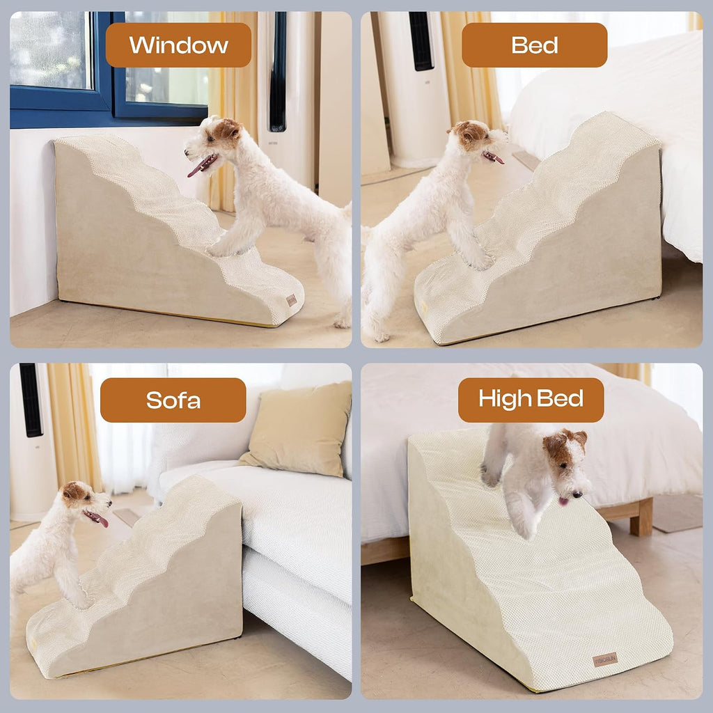 Extra Wide Dog Stairs for Large Dogs, 25" H Pet Steps for High Beds