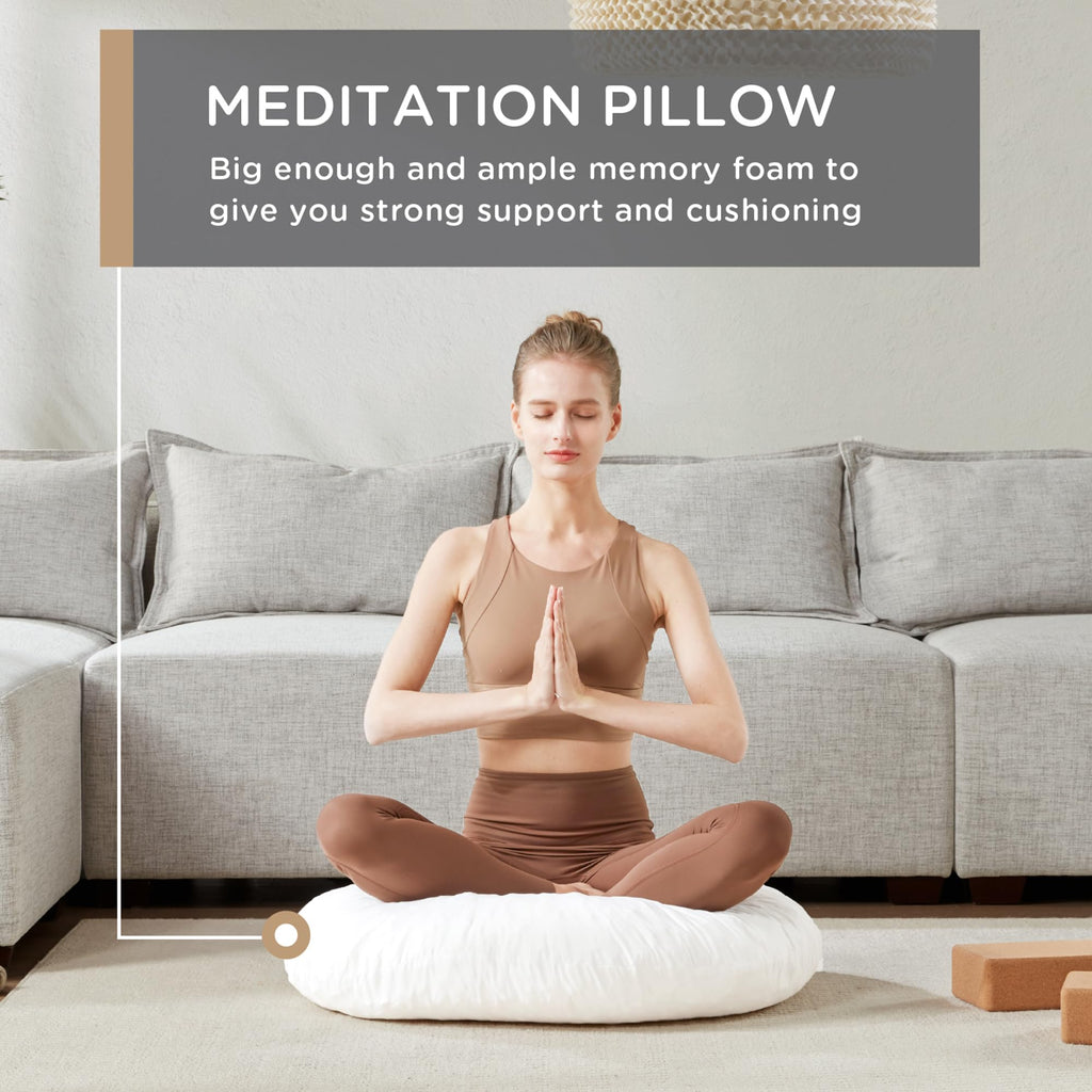 32" Floor Cushions, Large Meditation Pillow Insert for Adults, 2 Pack