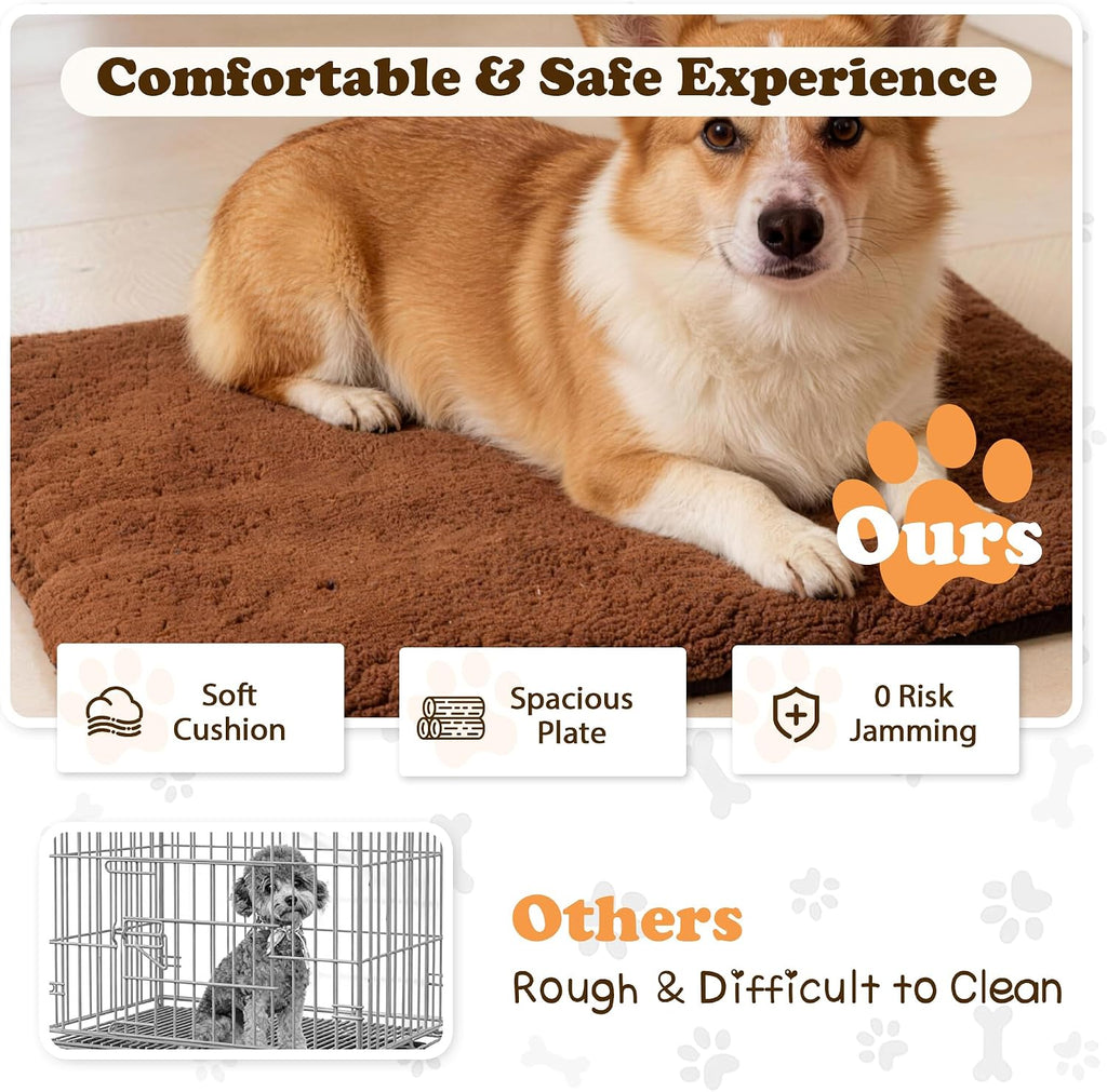 Wooden Dog Crate Furniture with Thick Cushion, Indoor Side Table Dog Kennel