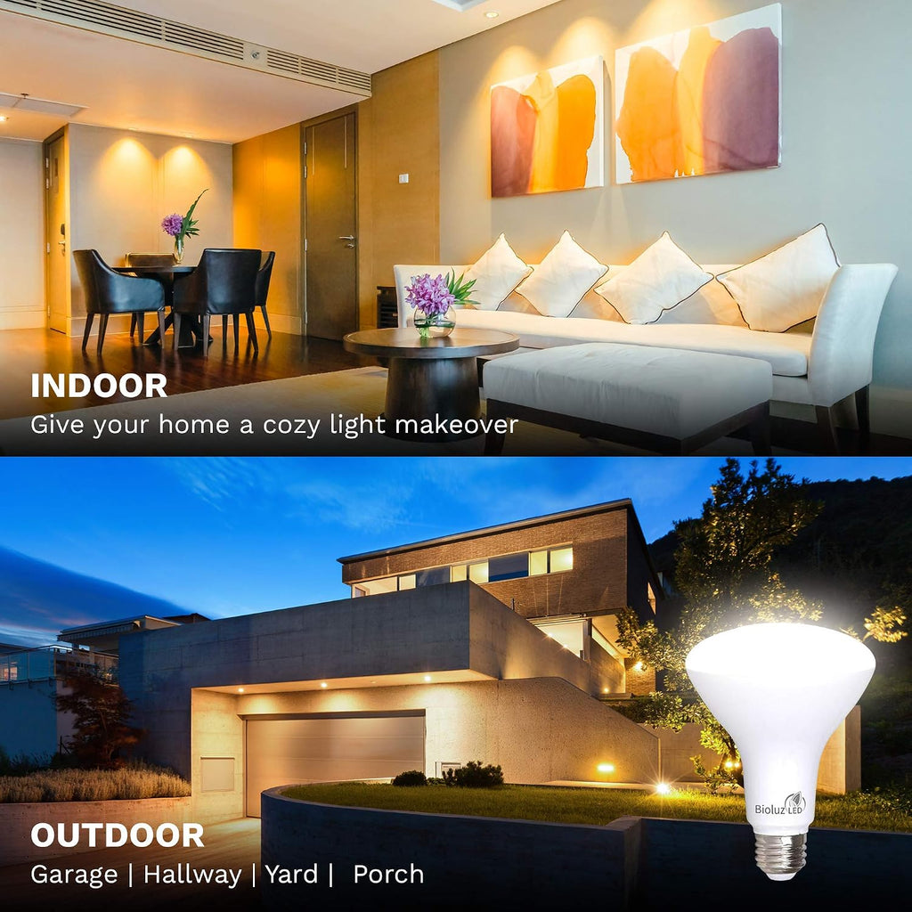 20 Pack BR30 LED Bulbs, Indoor Flood Lights 90+ CRI 75W Equivalent uses 9.5W 2700K Warm White 850 Lumens, E26 Base