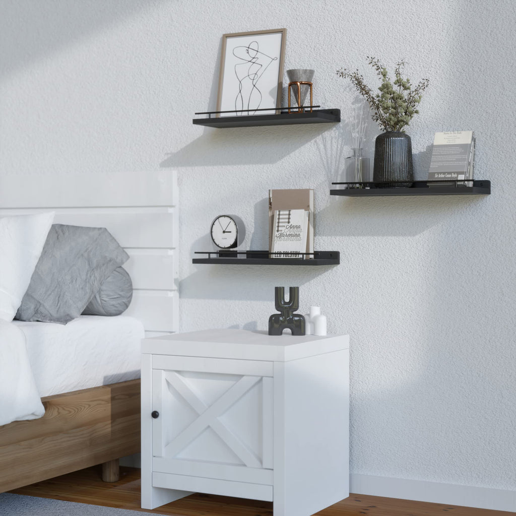 Floating Shelves for Wall Decor Set of 3, Black