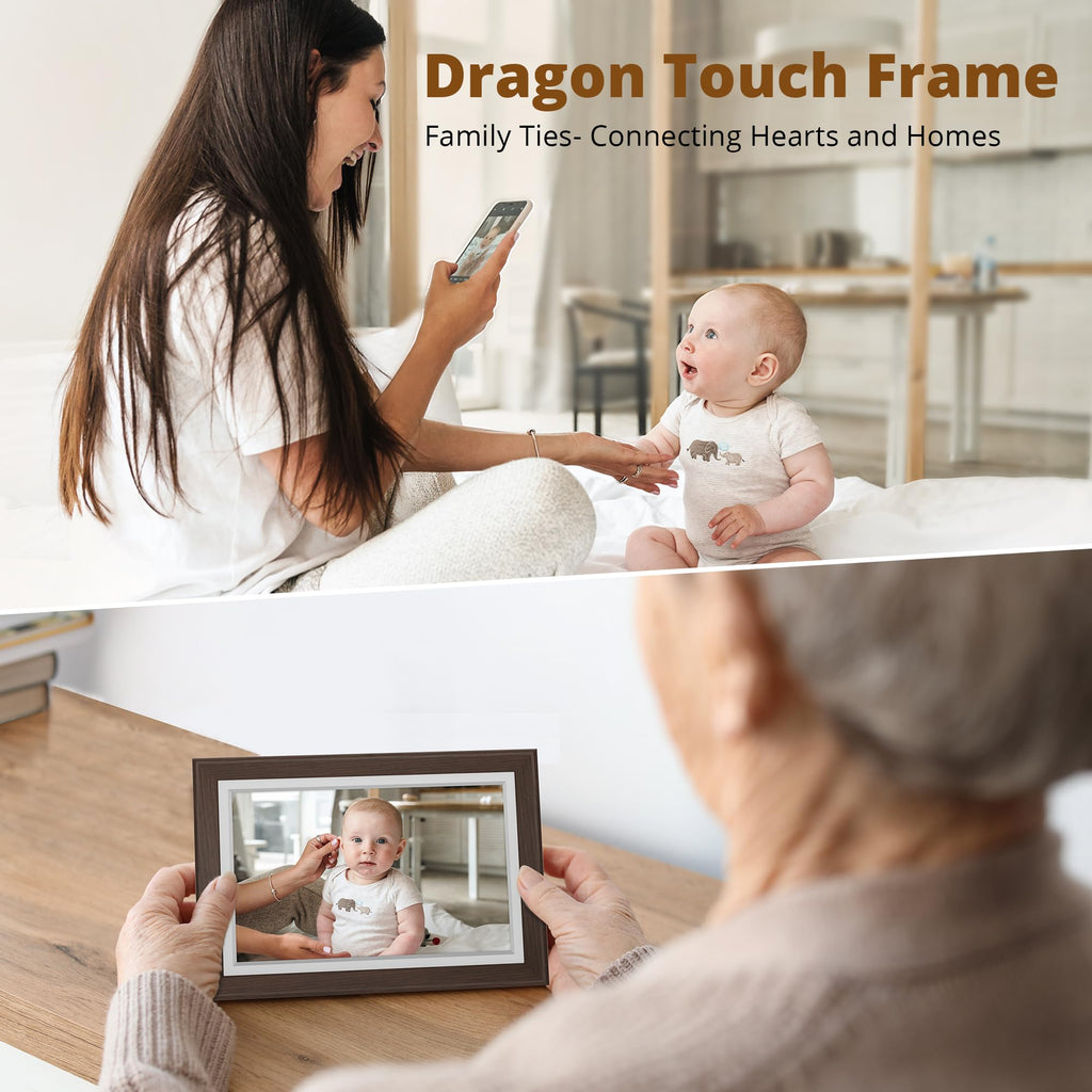 Digital Picture Frame WiFi 10 inch IPS Touch Screen Digital Photo Frame Display, 32GB Storage, Auto-Rotate, Share