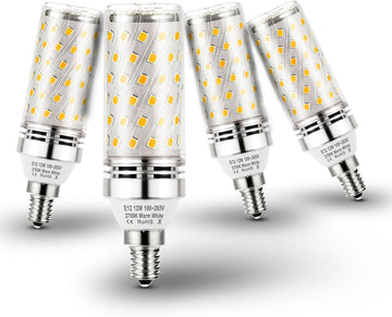 E12 100W Equivalent 12W LED Candelabra Bulb T6 C7 1200lm 2700k Soft Warm