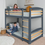 Low Bunk Bed Twin Over Twin with Unique Design for Kids and Toddlers