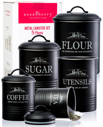 5-Piece Farmhouse Kitchen Canister Sets Counter