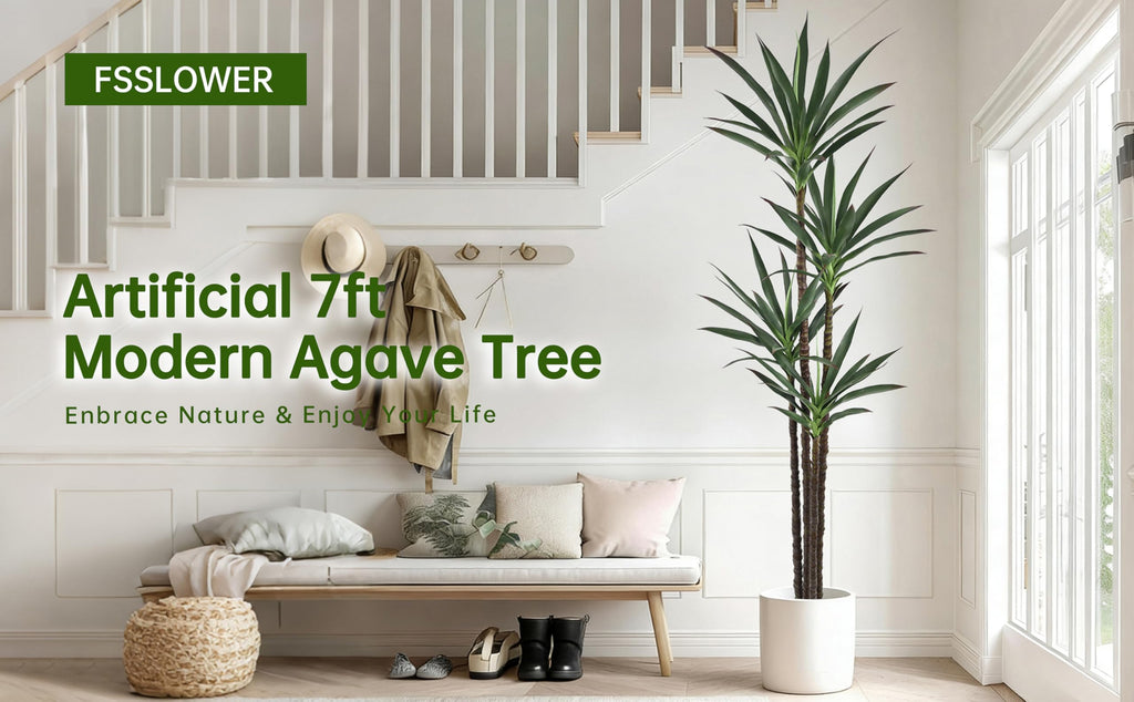 Artificial Agave Tree 7FT with 60 Leaves & 4 Trunks Yucca Plant