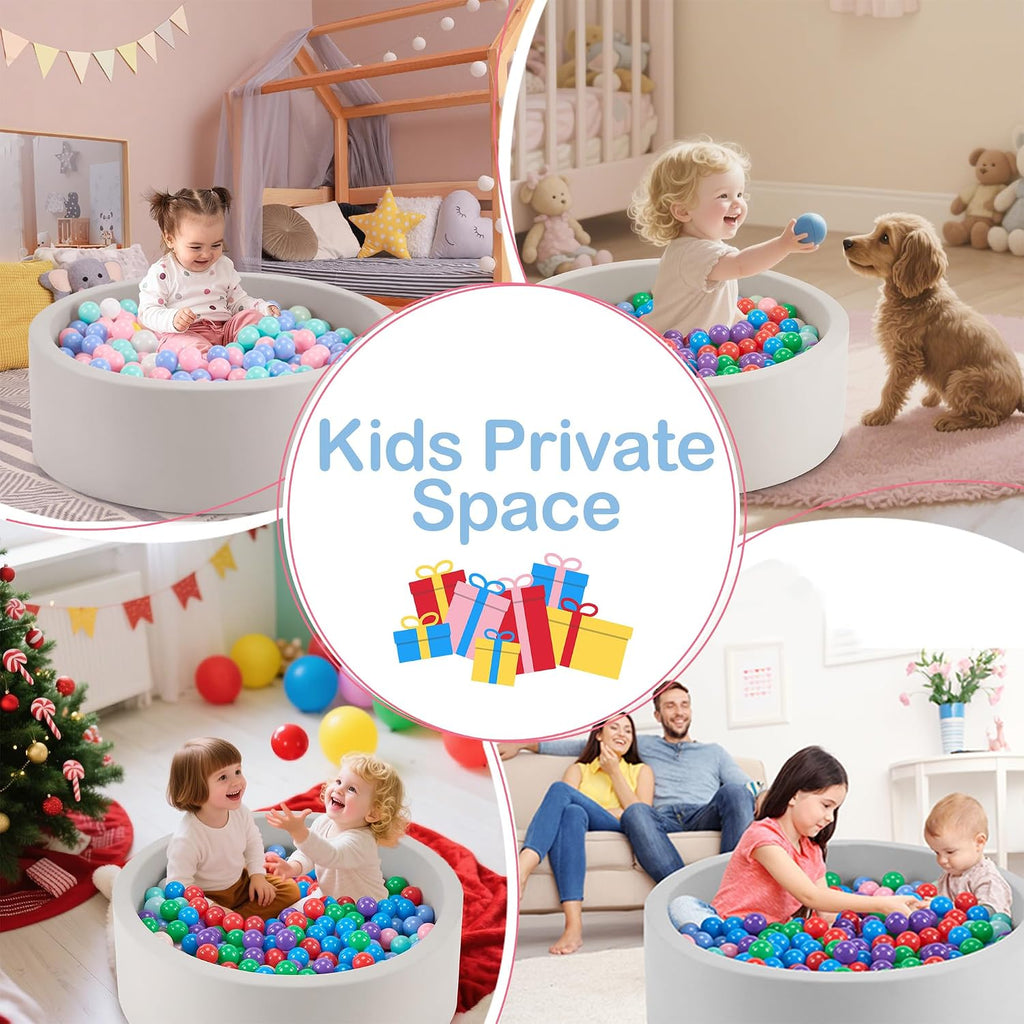 35.4" x 11.8" Foam Ball Pit for Toddlers, Baby Round Balls Pool for Babies 1-3, Kids Play Ball Pits for Boys