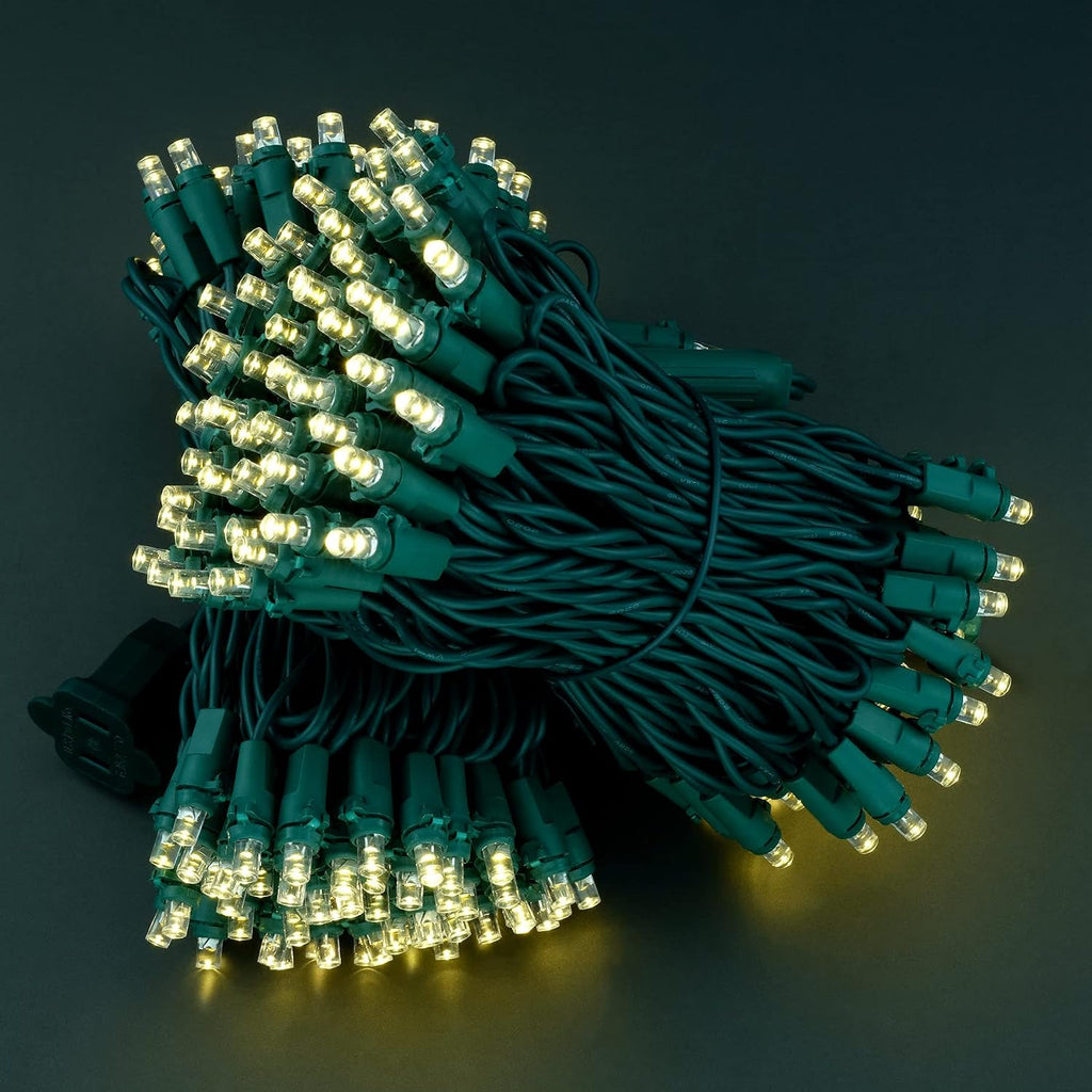 200 Warm White Christmas Light, 2-Set 33 ft 100 Wide Angle 5mm LED