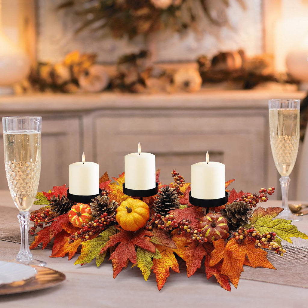 Fall Centerpieces for Table Decorations with Artificial Pumpkins