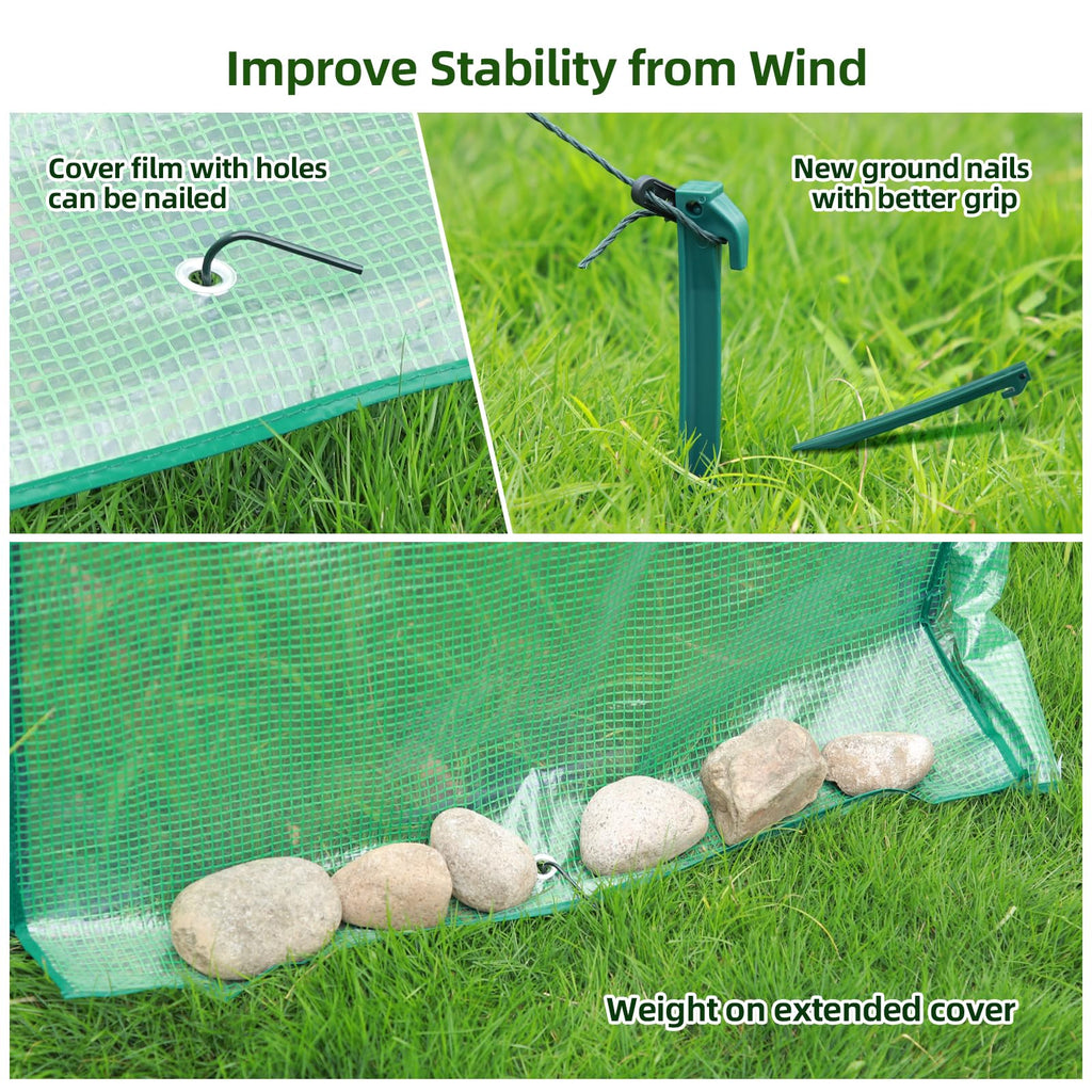 Portable Plant Protector from Animals, Greenhouse for Outsides with Durable PE Cover, Heavy Duty Green House with