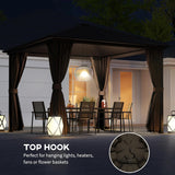 10' x 10' Hardtop Gazebo Canopy with Galvanized Steel Roof, Aluminum Frame