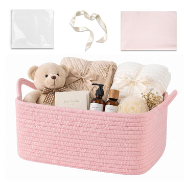 Gift Basket Empty with Handle, Small Woven Baskets for Gifts Empty