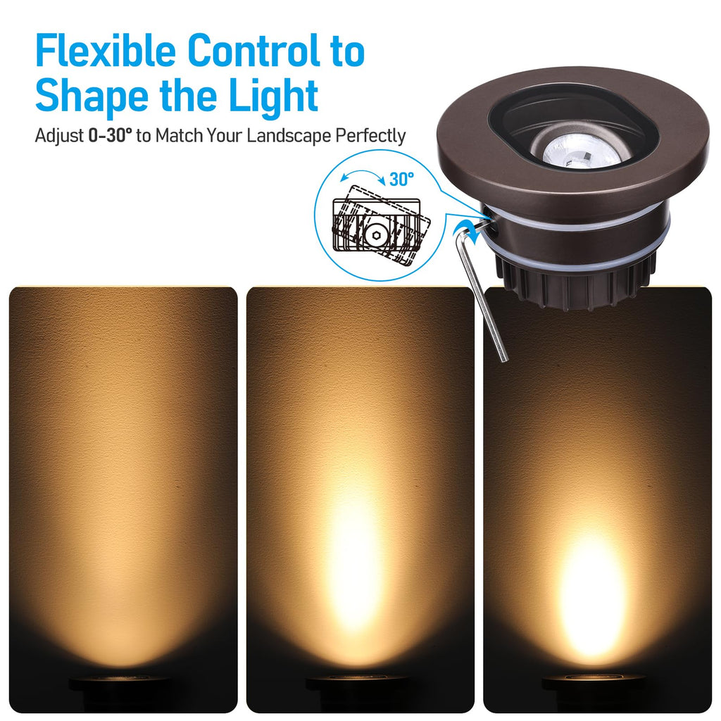 30° Tilt Adjustable 5CCT Low Voltage LED Well Lights
