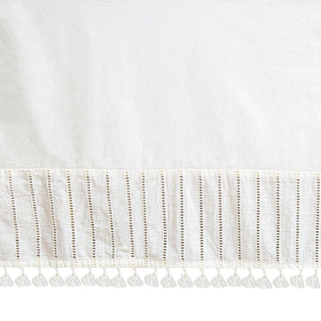 Wrap Around Bed Skirt for Crib, Cotton Crib Skirt for Boy's and Girl's Nursery, White, 28"w x 52"h x 16"d
