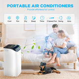 14,000 BTU Portable Air Conditioner Cools Up to 700 Sq.Ft, 3-IN