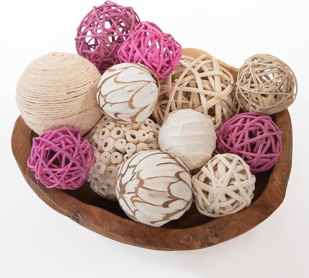 Large Decorative Vase Filler Bag with Orbs, Balls (Pink) - Set of 16
