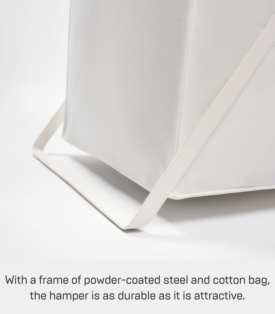 Tower Laundry Hamper Clothes Basket With Cotton Liner - Large, 25.2" - Steel + Cotton - 20 Gallons, 75 Liters